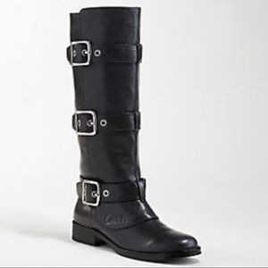 Coach Jordan Black Leather Riding Boots 